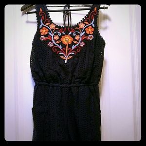 Xhilaration Lace with embroidery Romper